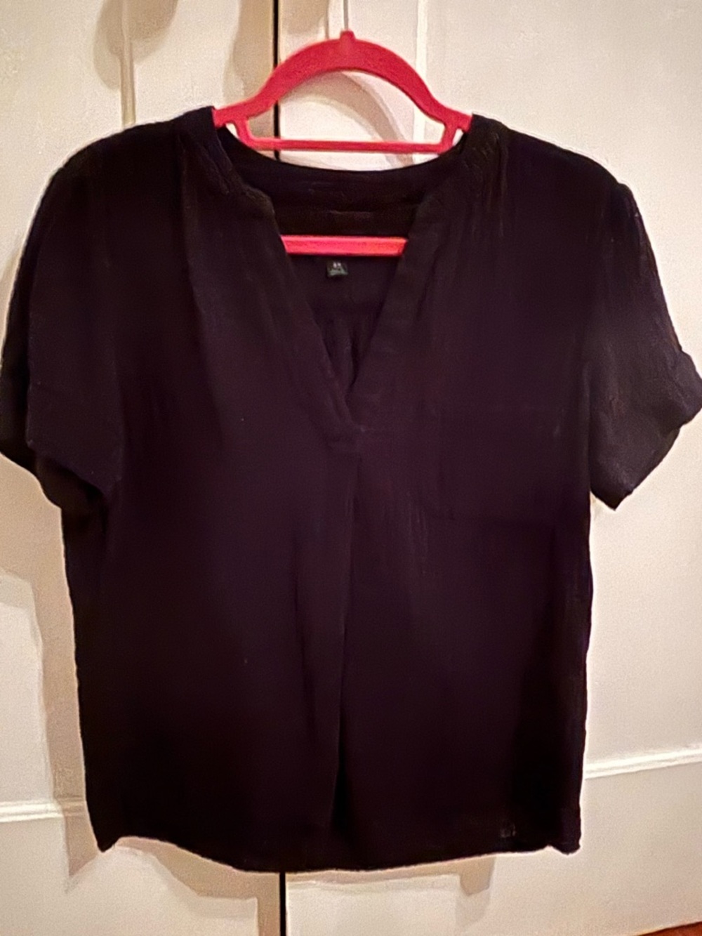 J. Crew Black Double Gauze Short-Sleeve V-Neck Tee